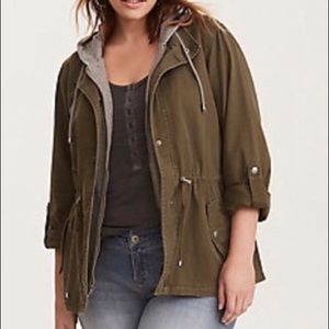 Torrid olive grey anorak jacket